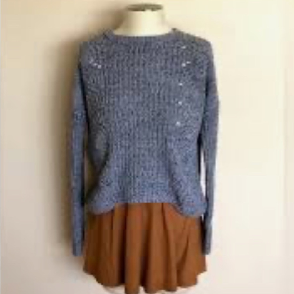 💕Marled Blue and Brown Layered Sweater